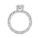 EcoMoissanite 1.78 CTW Round Colorless Moissanite Side Stone Ring