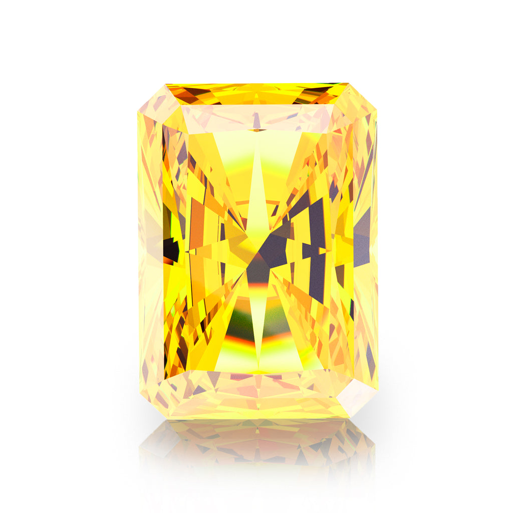 IceMoissanite Radiant Cut Lemon Yellow Loose Moissanite Stone