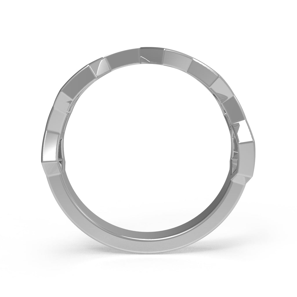 EcoMoissanite 0.10 CTW Round Colorless Moissanite Honeycomb Ring