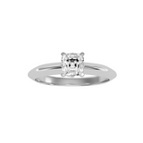 EcoMoissanite 0.75 CTW Emerald Colorless Moissanite Four Prong Contemporary Solitaire Engagement Ring