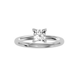 EcoMoissanite 0.78 CTW Round Colorless Moissanite Four Prong Classic Solitaire Engagement Ring