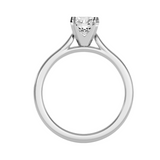 EcoMoissanite 0.84 CTW Round Colorless Moissanite Four Prong Cathedral Solitaire Engagement Ring