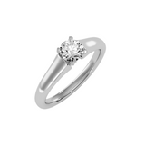 EcoMoissanite 0.66 CTW Round Colorless Moissanite Four Prong Classic Solitaire Engagement Ring