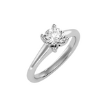 EcoMoissanite 1.08 CTW Round Colorless Moissanite Four Prong Half Tulip Solitaire Engagement Ring