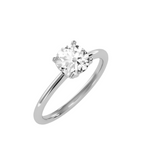 EcoMoissanite 1.29 CTW Round Colorless Moissanite Four Prong Tulip Solitaire Engagement Ring