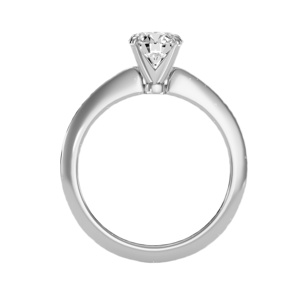 EcoMoissanite 1.05 CTW Round Colorless Moissanite Four Prong Classic Solitaire Engagement Ring