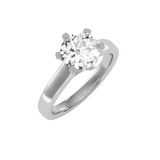 EcoMoissanite 1.29 CTW Round Colorless Moissanite Six Prong Trellis Solitaire Engagement Ring