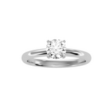 EcoMoissanite 0.84 CTW Round Colorless Moissanite Four Prong Classic Solitaire Engagement Ring