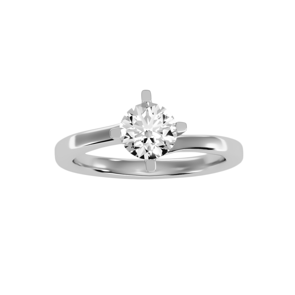 EcoMoissanite 1.08 CTW Round Colorless Moissanite Four Prong Contemporary Solitaire Engagement Ring