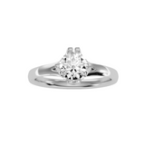 EcoMoissanite 1.08 CTW Round Colorless Moissanite Split Prong Contemporary Solitaire Engagement Ring