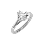 EcoMoissanite 1.08 CTW Round Colorless Moissanite Split Prong Contemporary Solitaire Engagement Ring