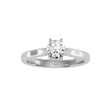 EcoMoissanite 0.70 CTW Round Colorless Moissanite Six Prong Tulip Cathedral Solitaire Engagement Ring