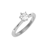 EcoMoissanite 0.73 CTW Round Colorless Moissanite Six Prong Contemporary Solitaire Engagement Ring