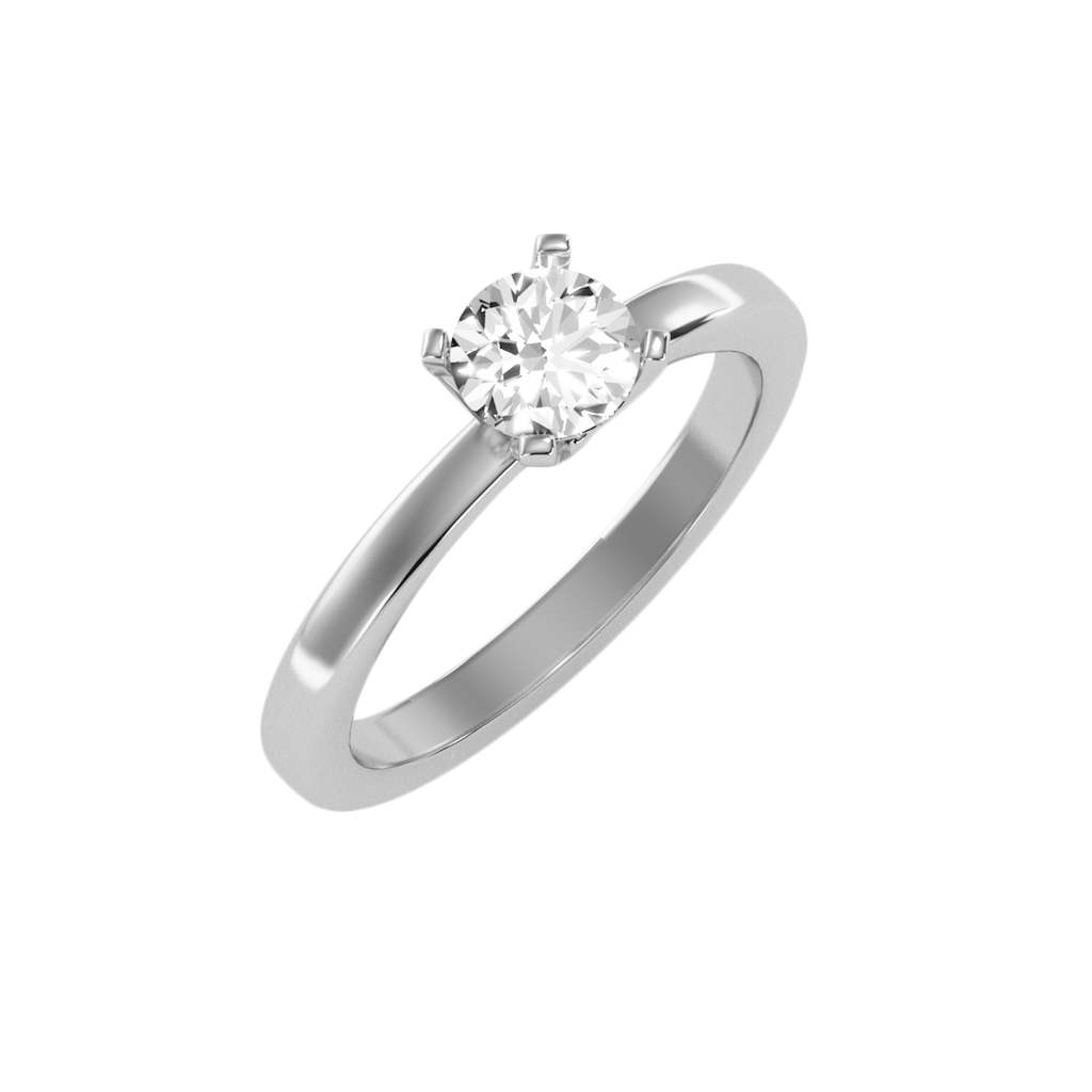 EcoMoissanite 0.73 CTW Round Colorless Moissanite Four Prong Classic Solitaire Engagement Ring