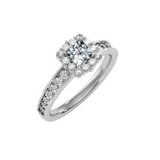 EcoMoissanite 1.15 CTW Princess Colorless Moissanite Channel Halo Ring