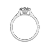 EcoMoissanite 1.09 CTW Pear Colorless Moissanite Halo Ring