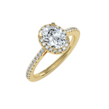EcoMoissanite 2.03 CTW Oval Colorless Moissanite Halo Ring