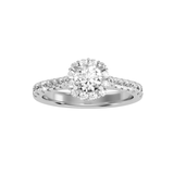 EcoMoissanite 1.11 CTW Round Colorless Moissanite Floral Halo Ring