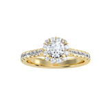 EcoMoissanite 1.11 CTW Round Colorless Moissanite Floral Halo Ring