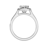 EcoMoissanite 1.67 CTW Round Colorless Moissanite Channel Halo Ring
