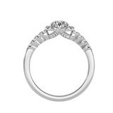 EcoMoissanite 0.99 CTW Round Colorless Moissanite Floral Halo Ring