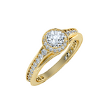 EcoMoissanite 1.18 CTW Round Colorless Moissanite Channel Halo Ring