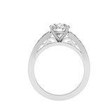 EcoMoissanite 1.13 CTW Round Colorless Moissanite Side Stone Ring