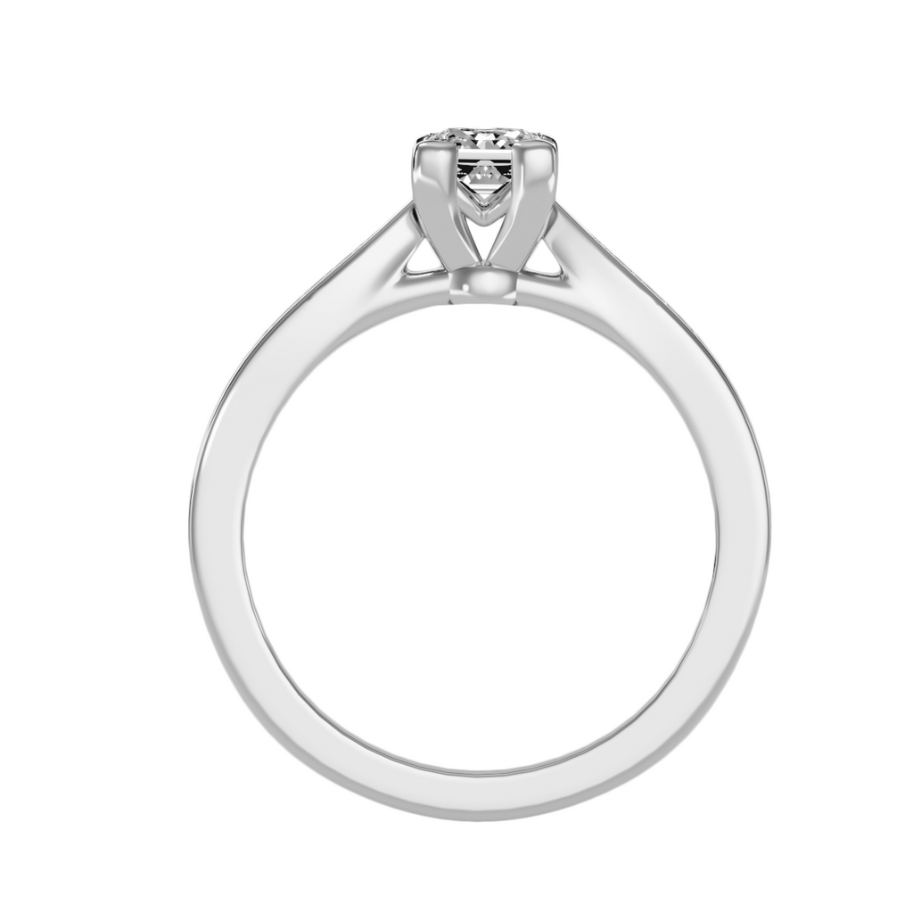 EcoMoissanite 0.85 CTW Princess Colorless Moissanite Side Stone Ring