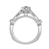 EcoMoissanite 1.00 CTW Round Colorless Moissanite Side Stone Ring