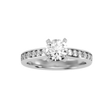 EcoMoissanite 1.44 CTW Round Colorless Moissanite Side Stone Ring