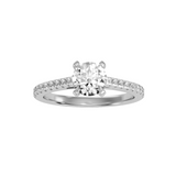 EcoMoissanite 1.36 CTW Round Colorless Moissanite Side Stone Ring