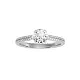 EcoMoissanite 0.94 CTW Round Colorless Moissanite Side Stone Ring