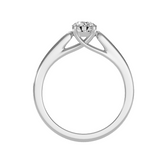 EcoMoissanite 0.60 CTW Round Colorless Moissanite Side Stone Ring