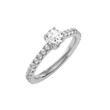 EcoMoissanite 1.20 CTW Round Colorless Moissanite Side Stone Ring