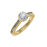 EcoMoissanite 1.33 CTW Round Colorless Moissanite Side Stone Ring