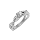 EcoMoissanite 0.68 CTW Round Colorless Moissanite Side Stone Ring