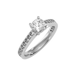 EcoMoissanite 2.12 CTW Cushion Colorless Moissanite Side Stone Ring
