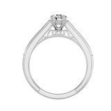 EcoMoissanite 0.70 CTW Round Colorless Moissanite Side Stone Ring