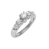 EcoMoissanite 1.17 CTW Round Colorless Moissanite Side Stone Ring