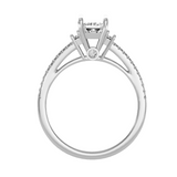 EcoMoissanite 0.66 CTW Princess Colorless Moissanite Side Stone Ring