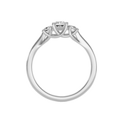 EcoMoissanite 0.59 CTW Princess Colorless Moissanite Three Stone Ring