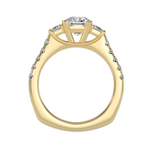 EcoMoissanite 1.72 CTW Princess Colorless Moissanite Three Stone Ring