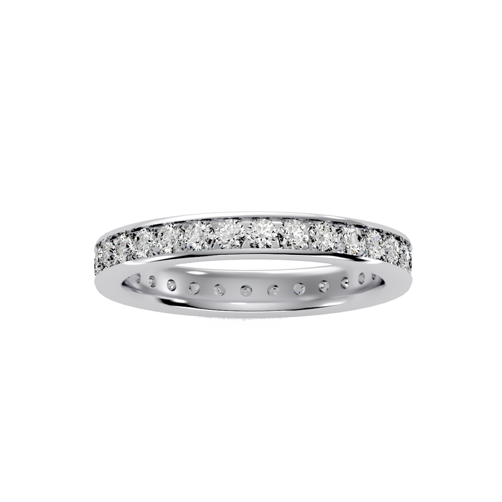 EcoMoissanite 1.04 CTW Round Colorless Moissanite Channel Set Eternity Ring
