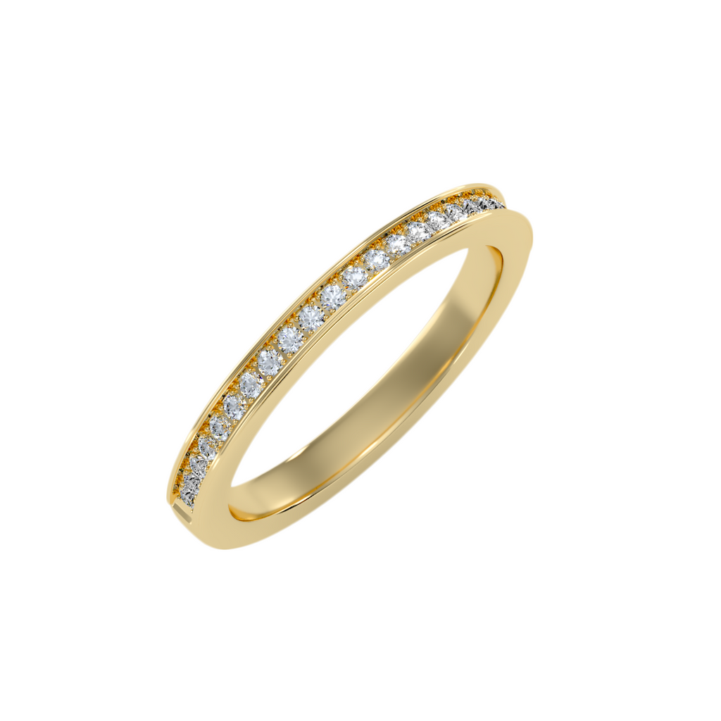 EcoMoissanite 0.19 CTW Round Colorless Moissanite Channel Anniversary Band