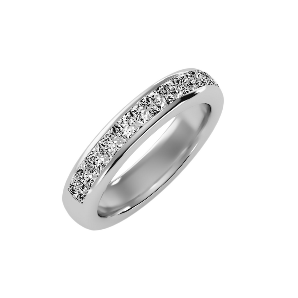 EcoMoissanite 1.07 CTW Princess Colorless Moissanite Channel Anniversary Band