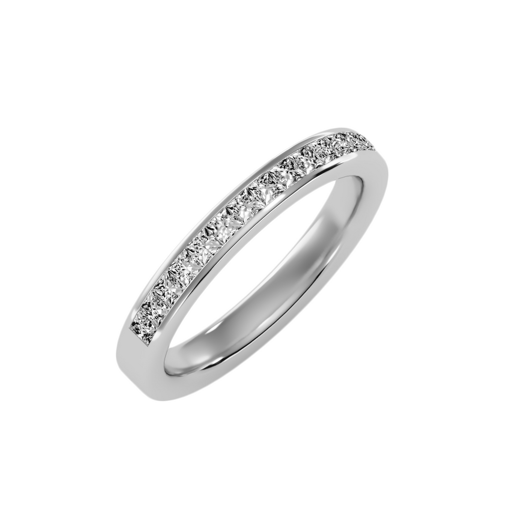 EcoMoissanite 0.51 CTW Princess Colorless Moissanite Channel Anniversary Band