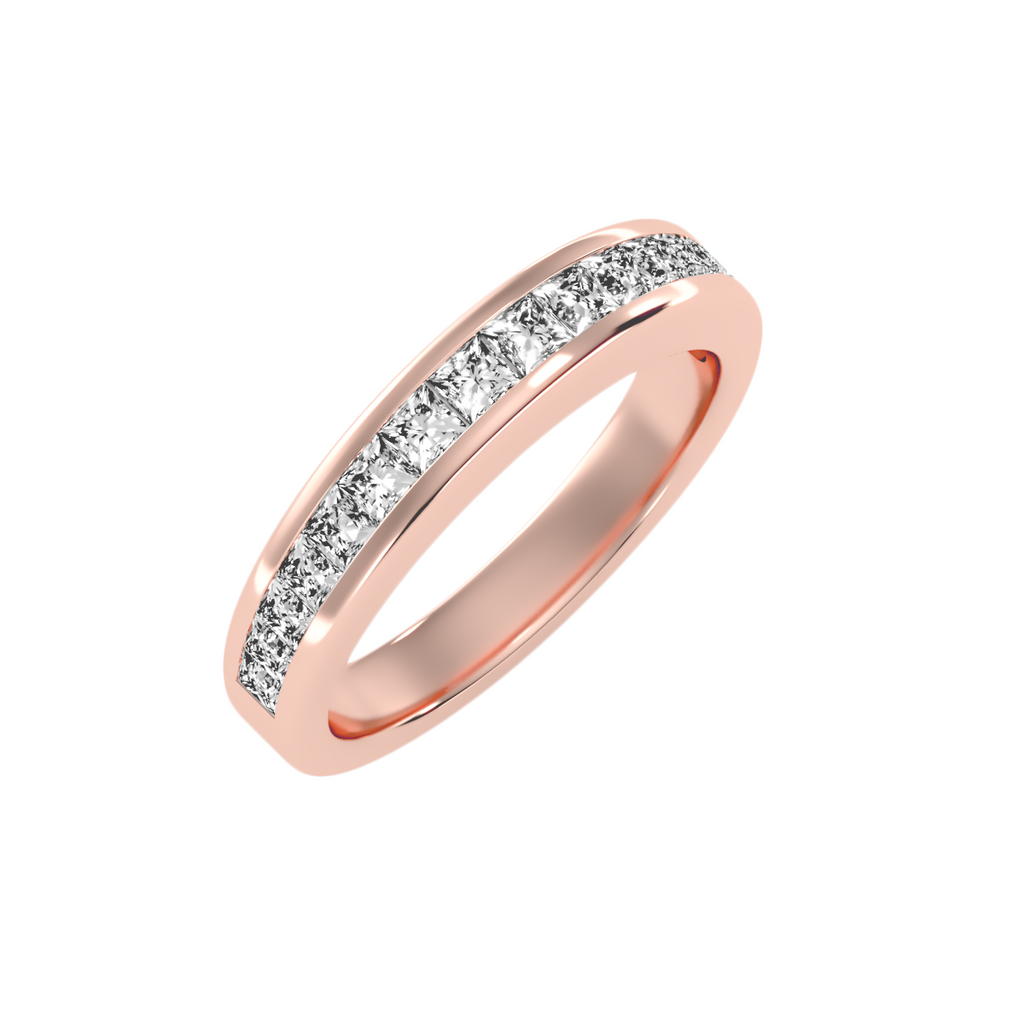 EcoMoissanite 0.97 CTW Princess Colorless Moissanite Channel Anniversary Band
