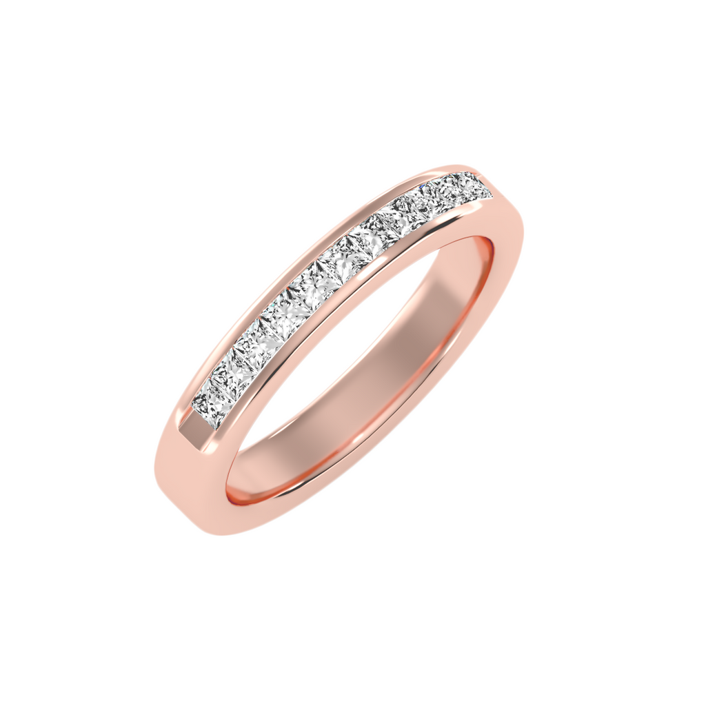 EcoMoissanite 0.55 CTW Princess Colorless Moissanite Channel Anniversary Band