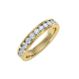 EcoMoissanite 0.92 CTW Round Colorless Moissanite Channel Anniversary Band