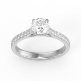 EcoMoissanite 0.86 CTW Infinity Colorless Moissanite Side Stone Ring